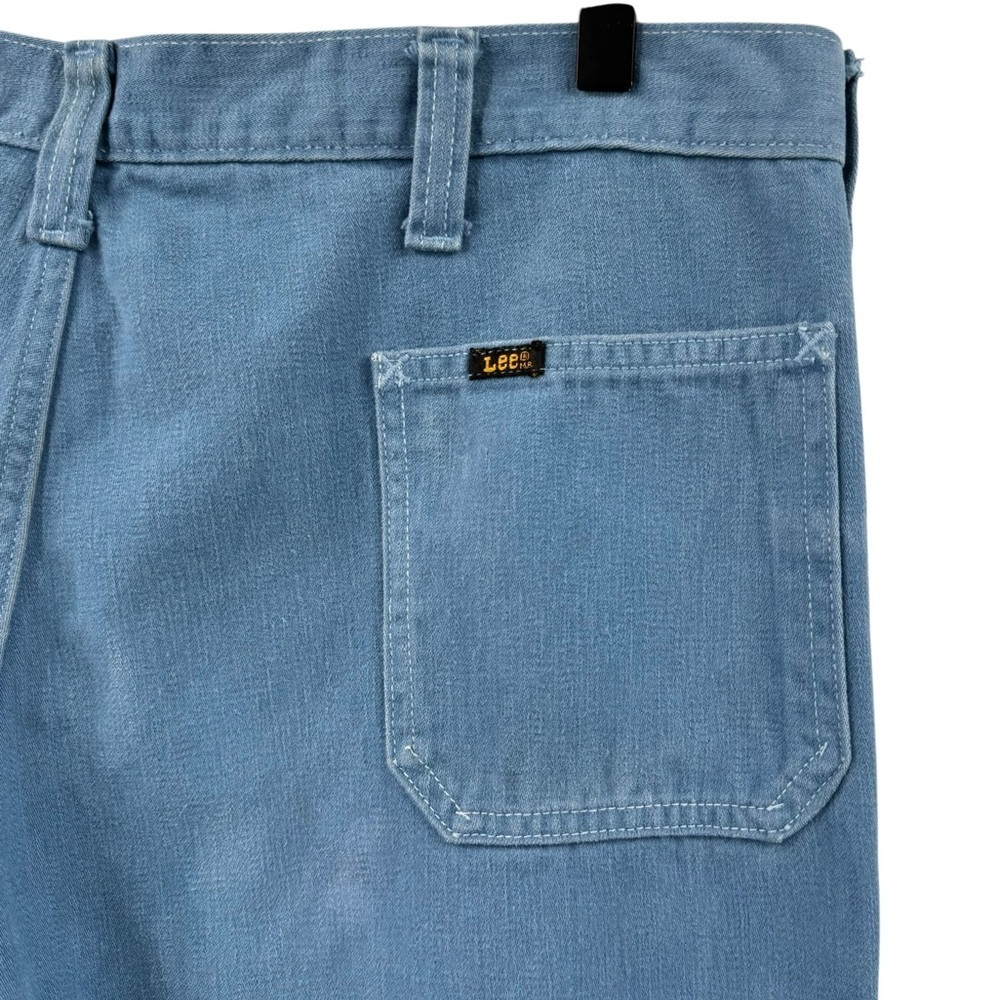 Vintage 70s Bell Bottom Jeans Lee Teens Made in USA Button Fly Flare Leg | 16/18 - Picture 9 of 12